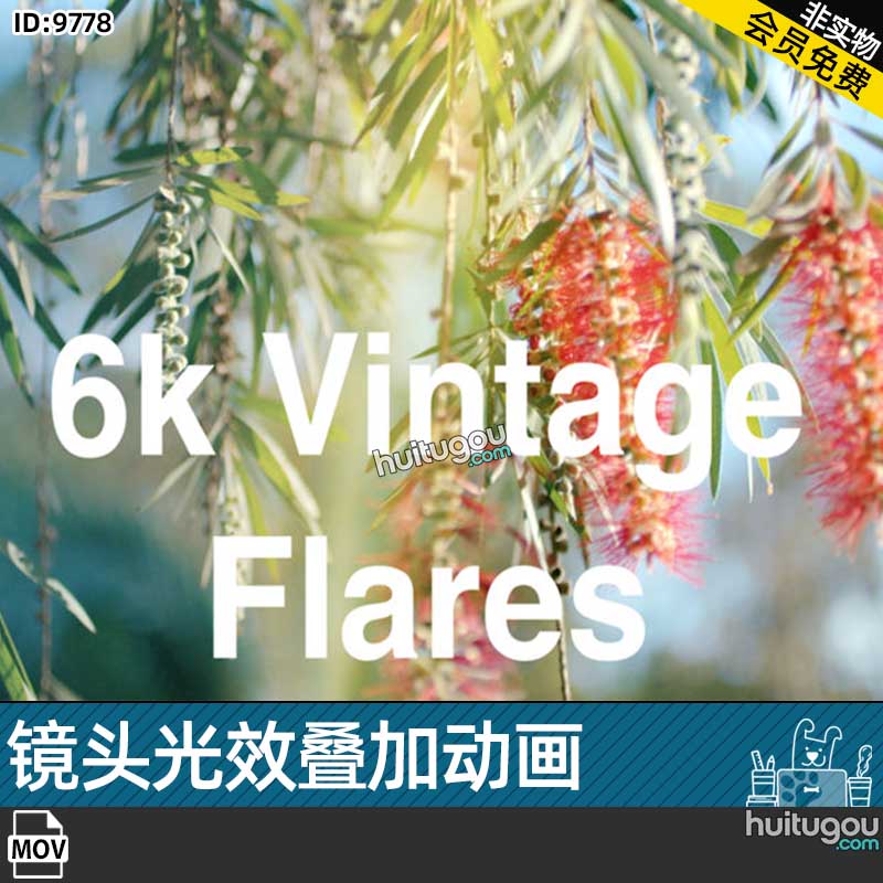 65个复古镜头氛围光晕光斑光效动画叠加4K视频MP4格式叠加素材