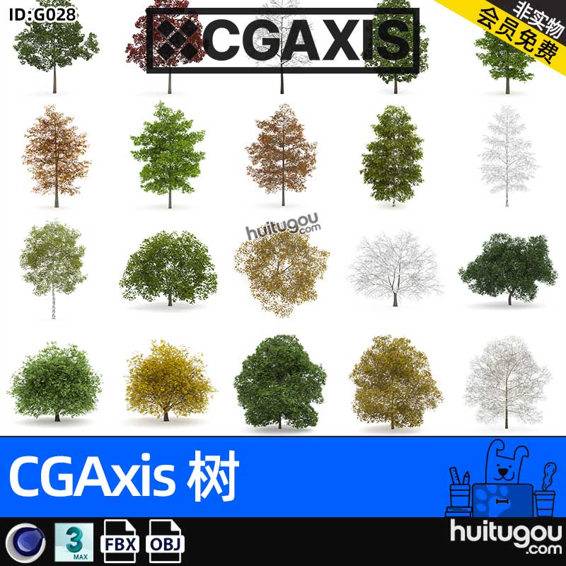 CGAXIS Trees-3[树]森林树木植株3D模型素材文件max c4d fbx obj