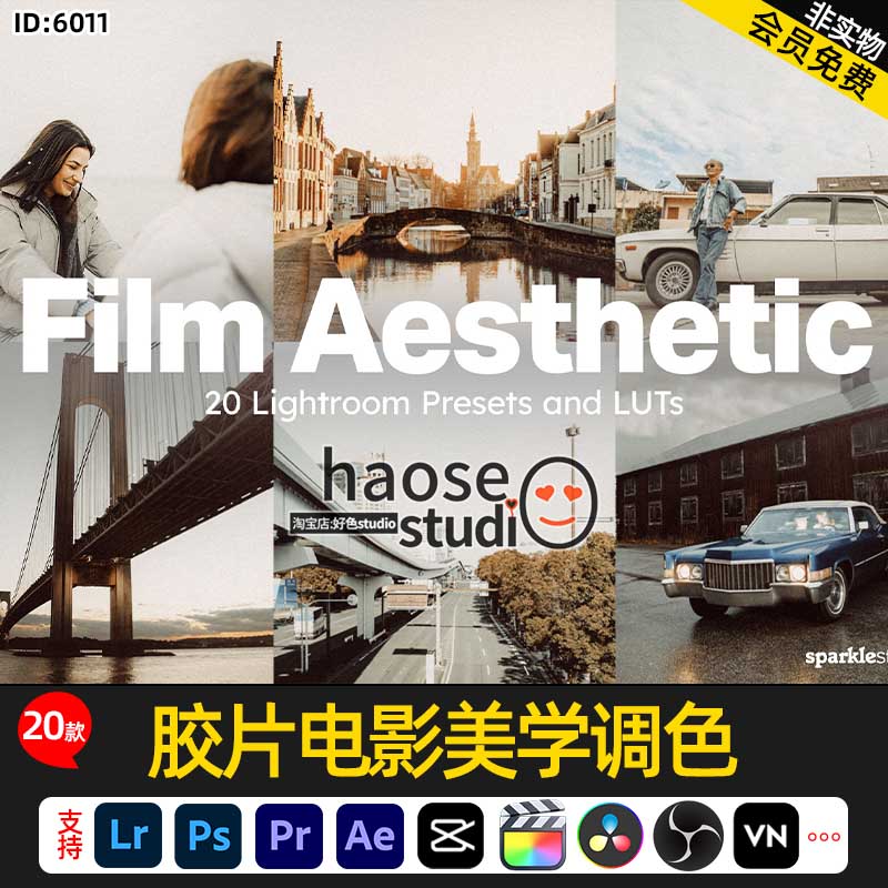 Lr PS调色预设胶片电影模糊颗粒美学调色滤镜20款Film Aesthetic