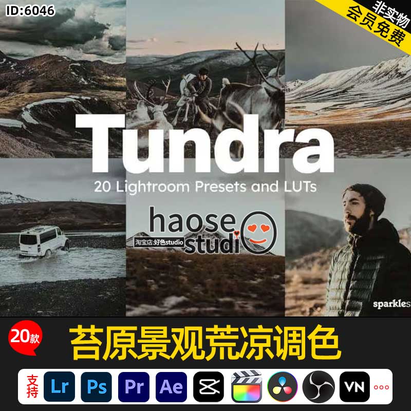 Lr预设包Pr视频调色预设 大自然旅拍苔原景观荒凉调色20款Tundra