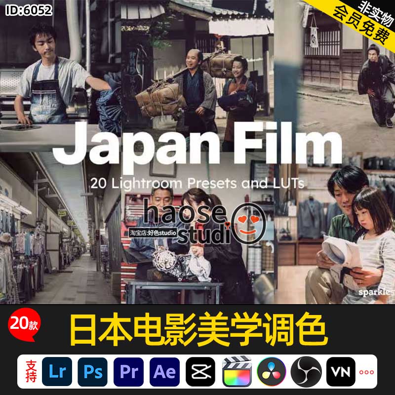 Lr调色ps人像风景视频LUT预设pr日本电影美学调色20款Japan Film