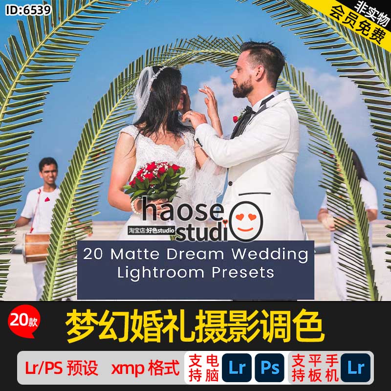 Lr预设lightroom预设 梦幻婚礼摄影调色20款Matte Dream Wedding