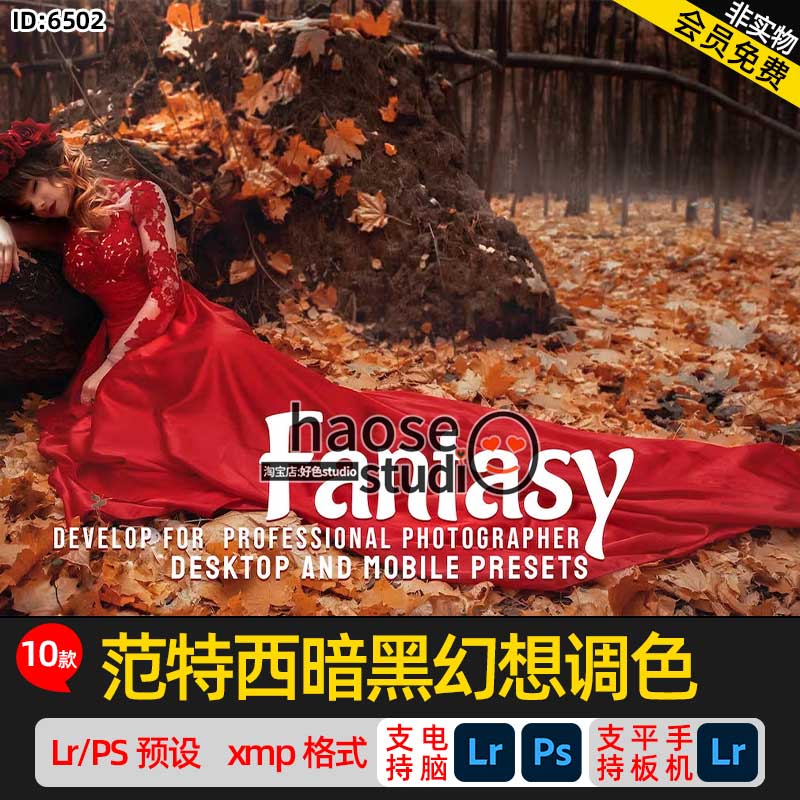 Lr预设PS修图调色手机平板Lr预设 范特西暗黑幻想调色10款fantasy