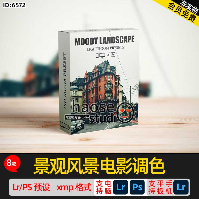 Lr预设PS调色修图 旅游建筑景观风景电影调色8款Mood Landscape
