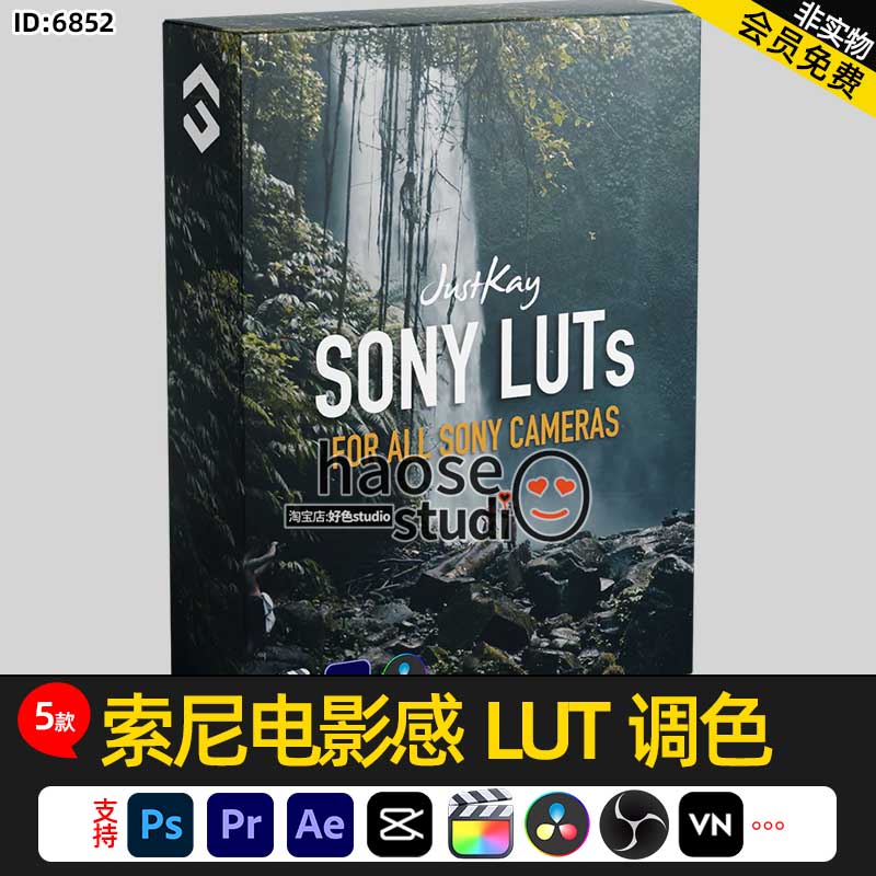 Pr剪映FCPX调色LUT预设 索尼电影感LUT调色5款Justkay Sony LUTs