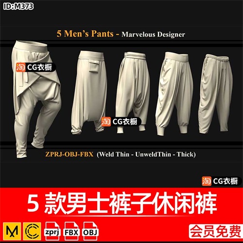 MD/CLO3D纸样模型哥特式风格女装裙子ZPRJ工程3D素材FBX格式OBJ