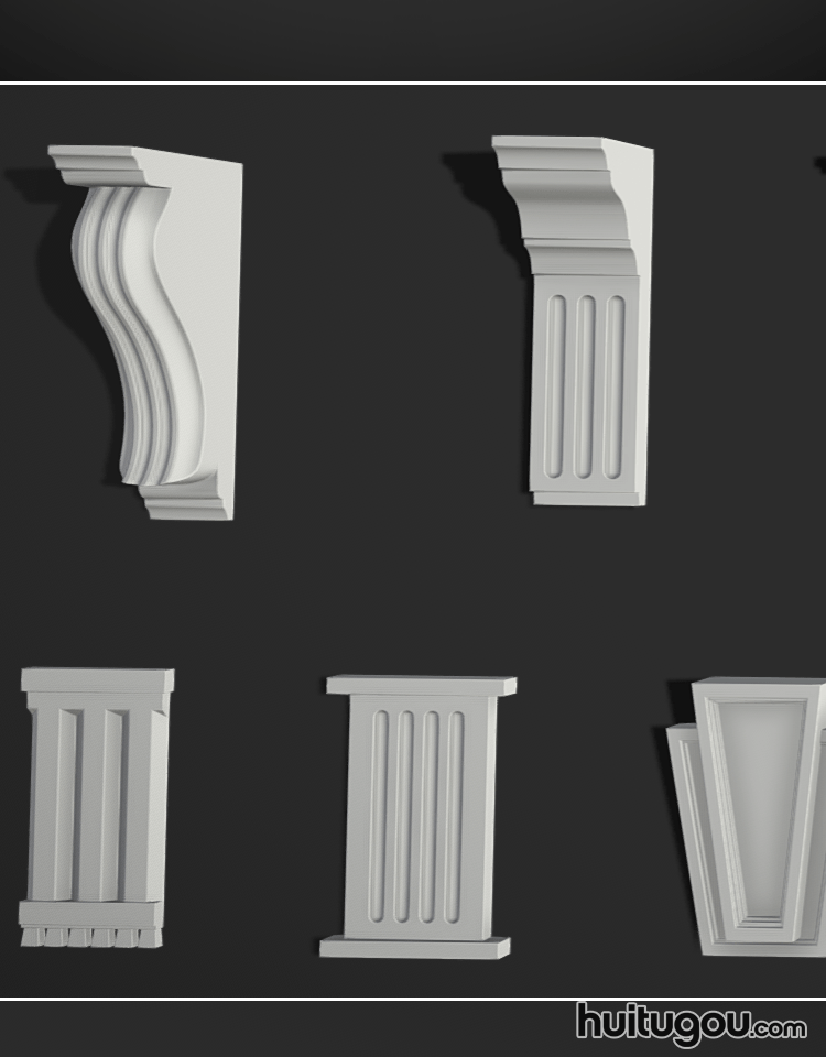 25件 欧式梁托模型Blend建筑装饰石膏C4D MAMY MAX SU OBJ 3D素材 - 雕塑文物 - 绘图狗-设计灵感素材集散地