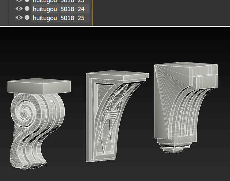 25件 欧式梁托模型Blend建筑装饰石膏C4D MAMY MAX SU OBJ 3D素材 - 雕塑文物 - 绘图狗-设计灵感素材集散地