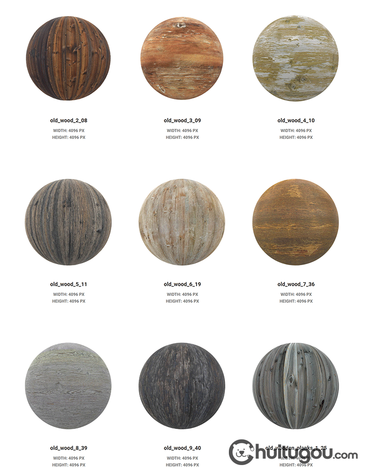 实木木材旧木彩绘木板材质贴图通道图CGAxis PBR Textures Wood - CGAxis PBR贴图 - 绘图狗-设计灵感素材集散地