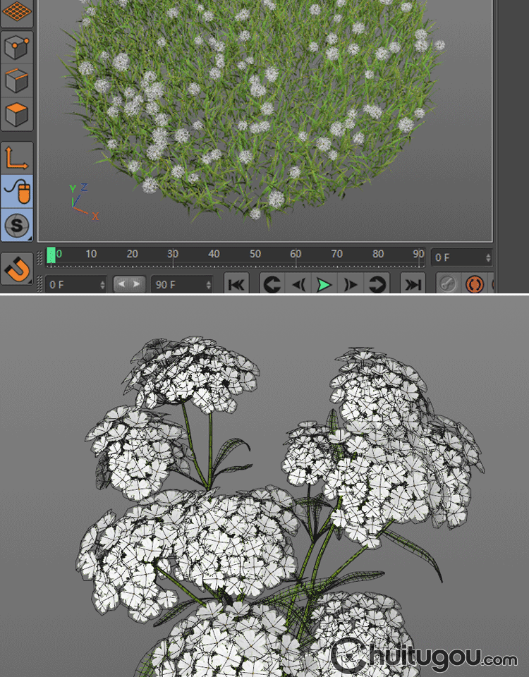 写实3D花草植物模型C4D草坪草地野花野草FBX格式OBJ设计素材文件 - 植物自然 - 绘图狗-设计灵感素材集散地