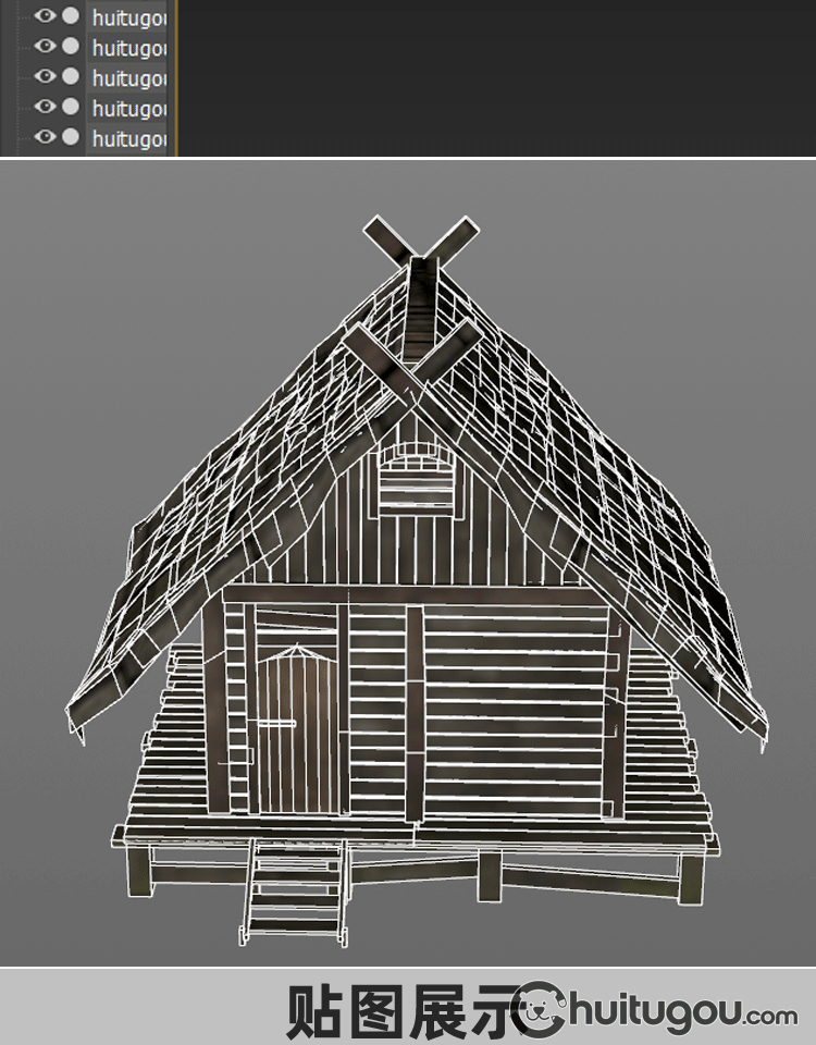C4D中世纪风格木屋MAYA低面写实PBR古代建筑模型FBX建模渲染素材 - 建筑园林 - 绘图狗-设计灵感素材集散地