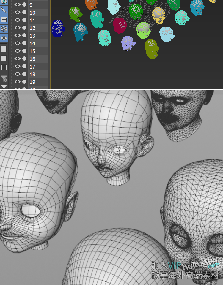 C4D人物头模3D模型MAX角色头部基础白模Blend建模雕刻FBX素材OBJ - 人物角色 - 绘图狗-设计灵感素材集散地